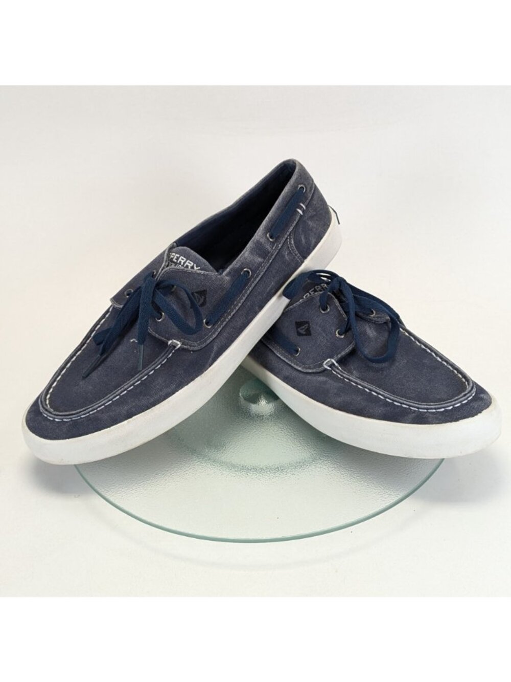 Men's Sperry Top-Sider Bahama 2-Eye Navy Blue Canvas Shoes Style C16-61432.SZ 12 - Picture 8 of 11
